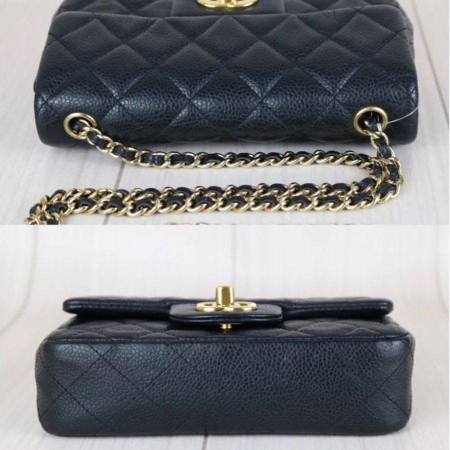 「JL精品代購」9新 Chanel 香奈兒 mini cf17 黑金-3