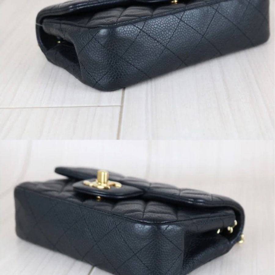 「JL精品代購」9新 Chanel 香奈兒 mini cf17 黑金-4