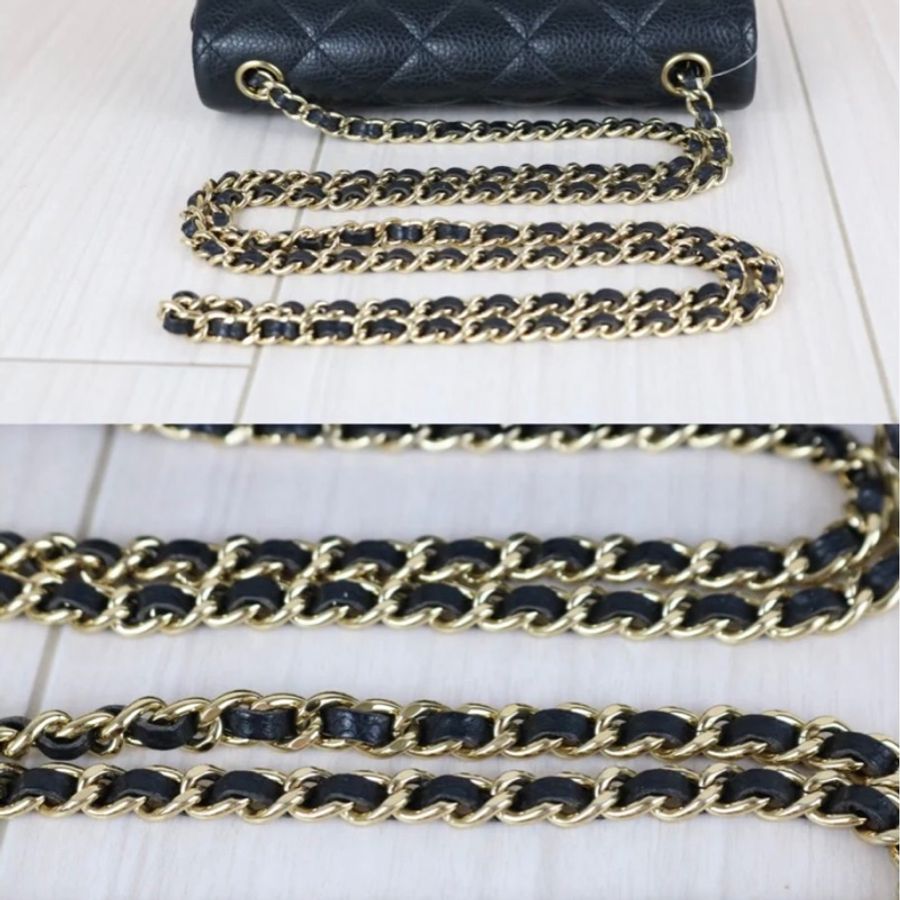 「JL精品代購」9新 Chanel 香奈兒 mini cf17 黑金-7