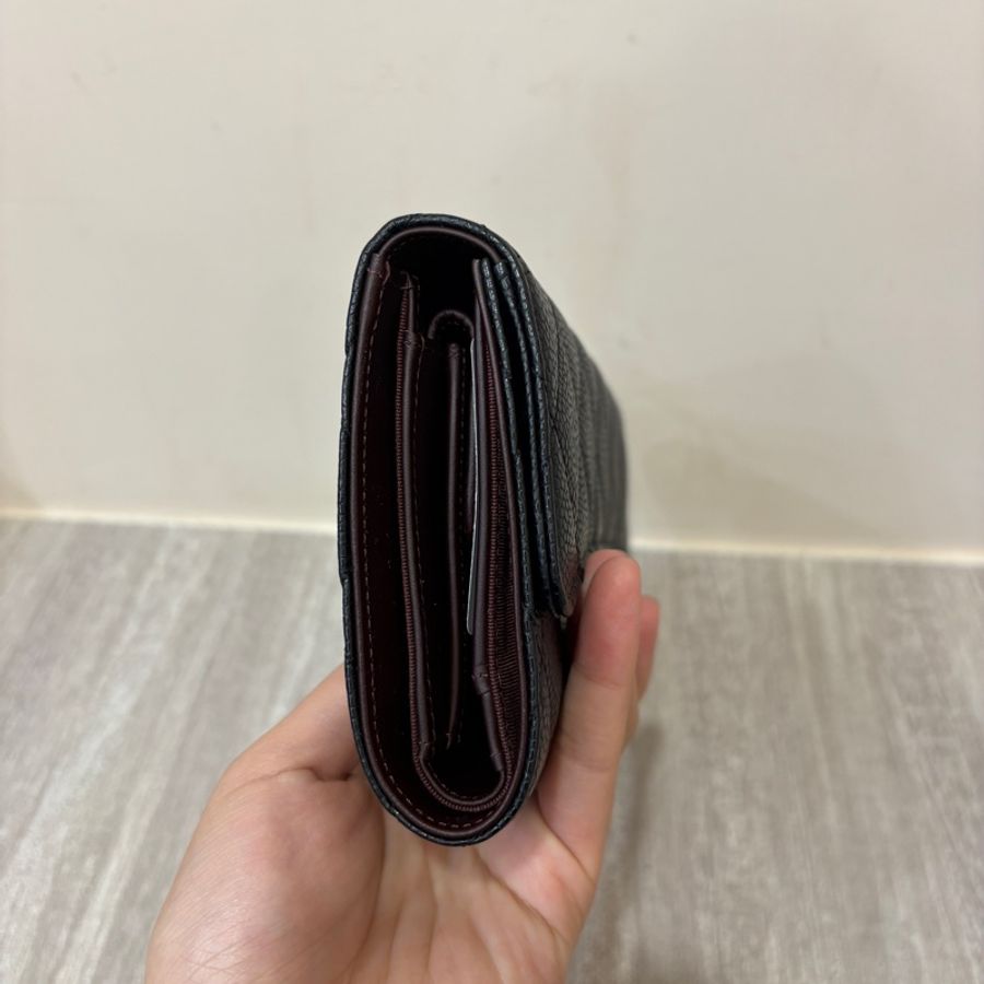Chanel 黑金荔枝皮三折長夾-2