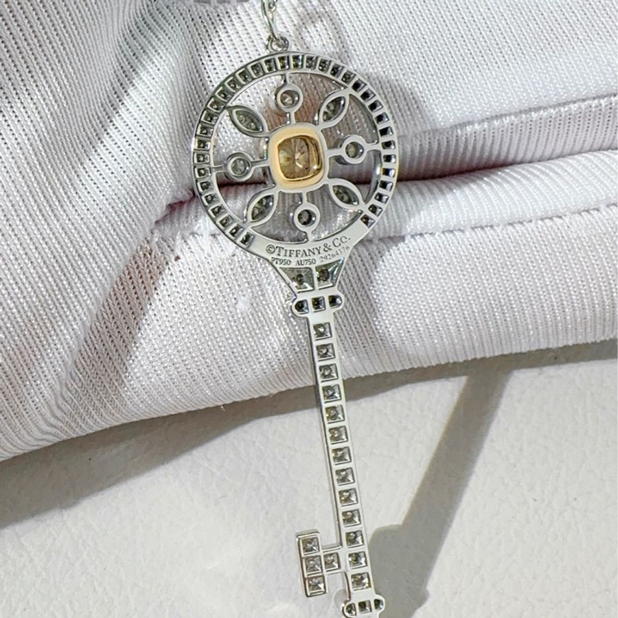 Tiffany蒂芙尼 Keys系列 白金满钻万花筒钥匙项链-5