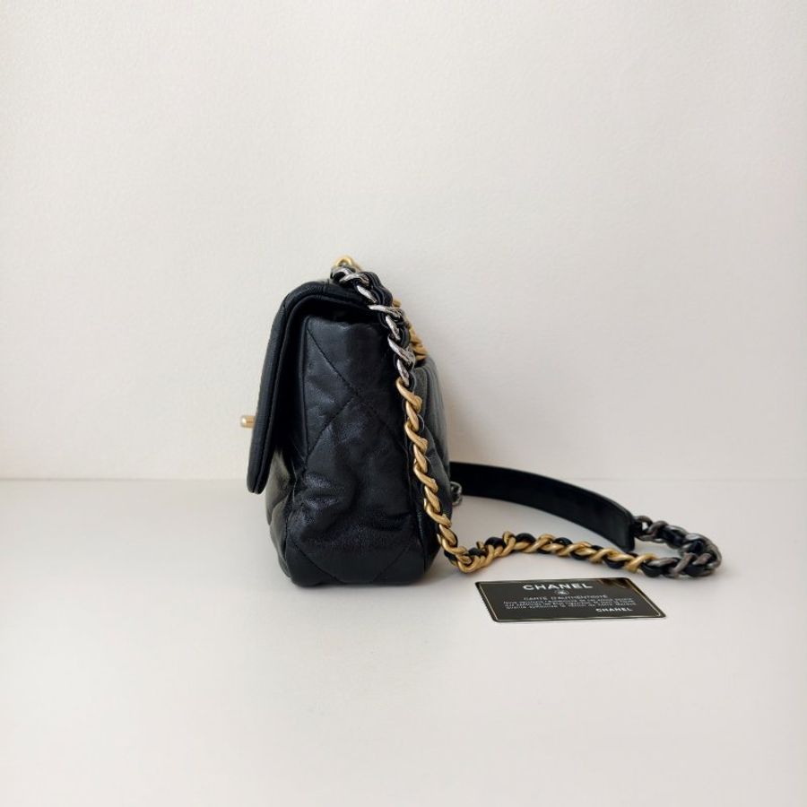 Chanel 香奈兒 19bag 黑金小號 29開有卡-2