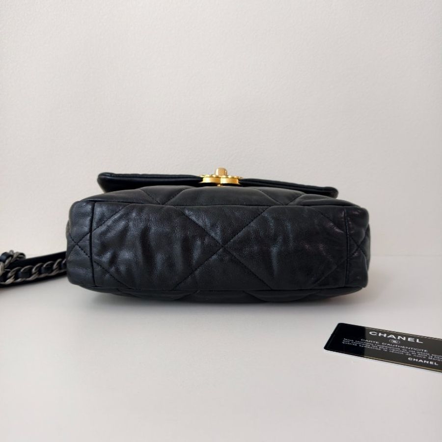 Chanel 香奈兒 19bag 黑金小號 29開有卡-3