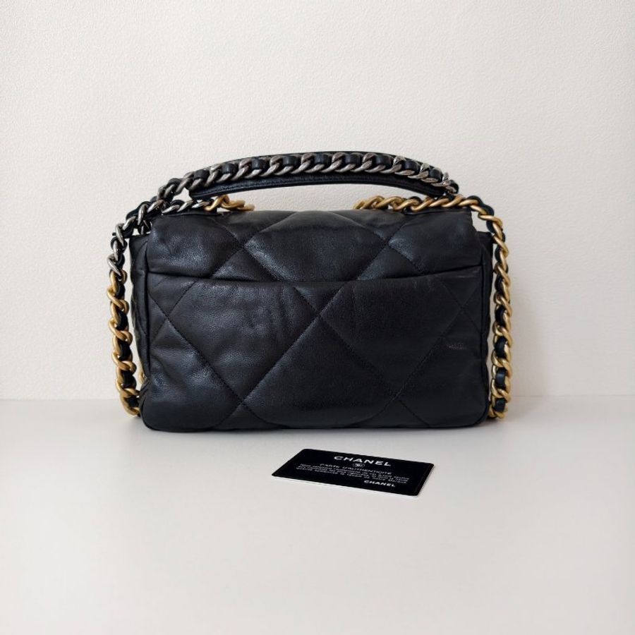 Chanel 香奈兒 19bag 黑金小號 29開有卡-5