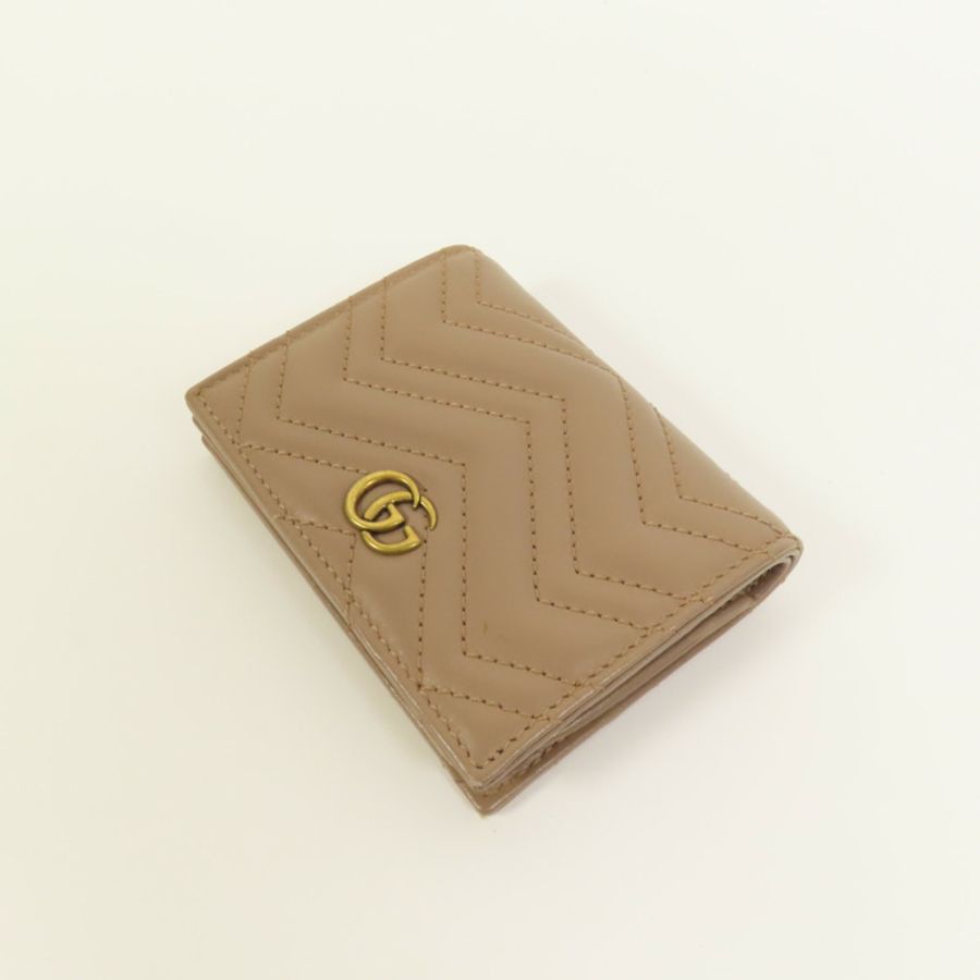 GUCCI 牛皮皮革GG Marmont金扣錢包-3