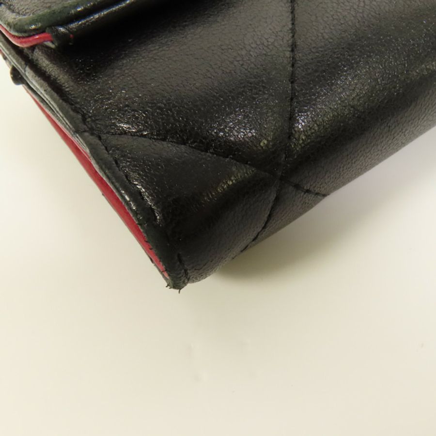 CHANEL 羊皮皮革C19 Wallet金扣錢包-13