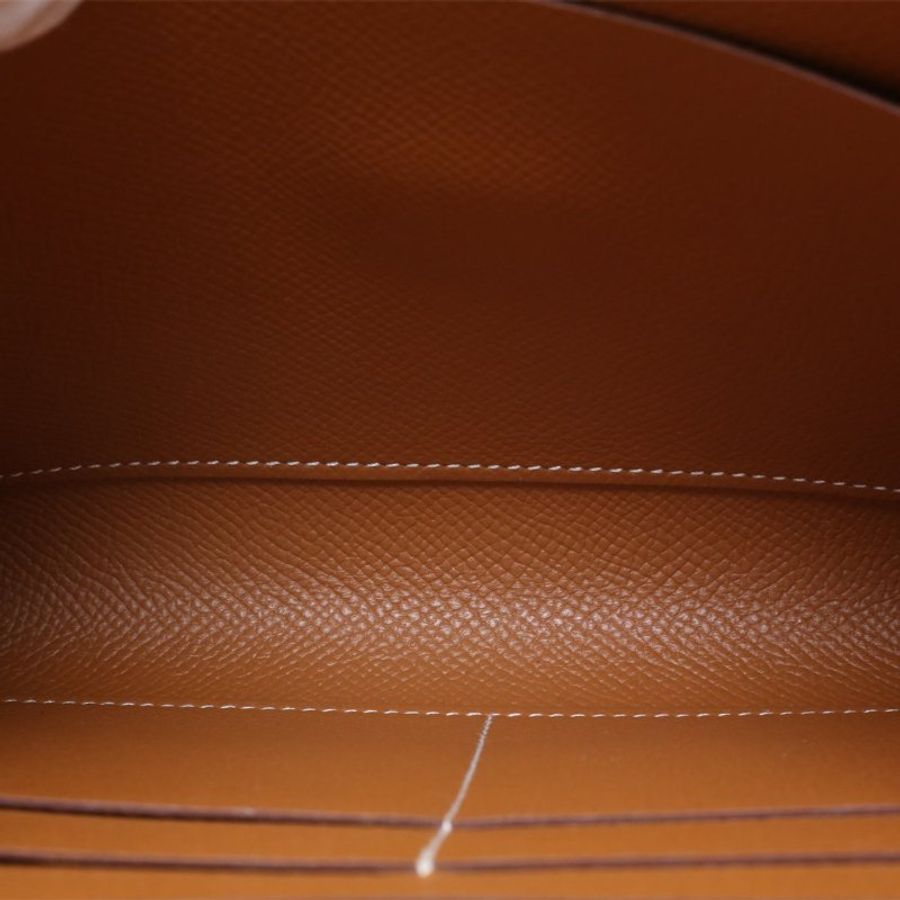 HERMES Clic16斜挎包37金棕色Epsom皮Y刻金扣肩背包-2