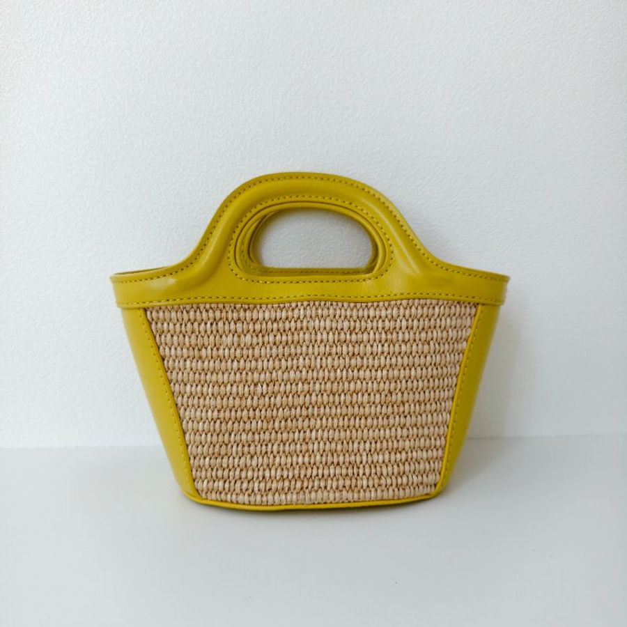 Marni 瑪尼Tropicalia 米色草編織刺繡斜挎包-3