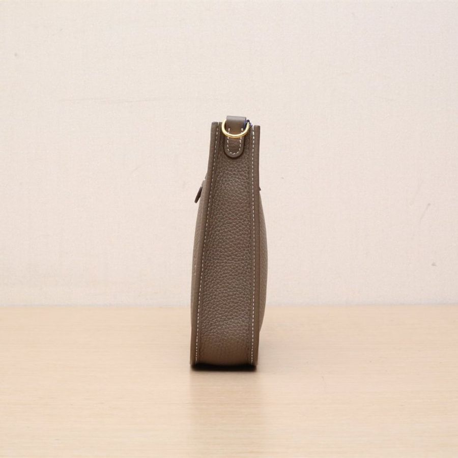 HERMES EvelyneMini1618大象灰TC皮U刻金扣肩背包-4