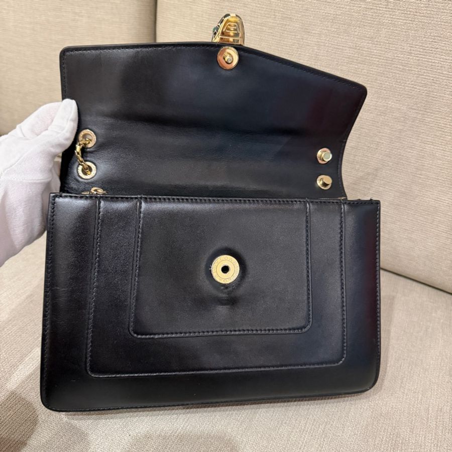 Bvlgari寶格麗 Serpenti Forever蛇頭金鏈包肩背包-6