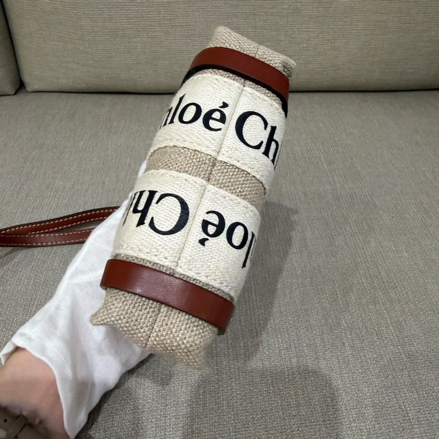Chloe nano Woody 迷你帆布斜背包 全新-3