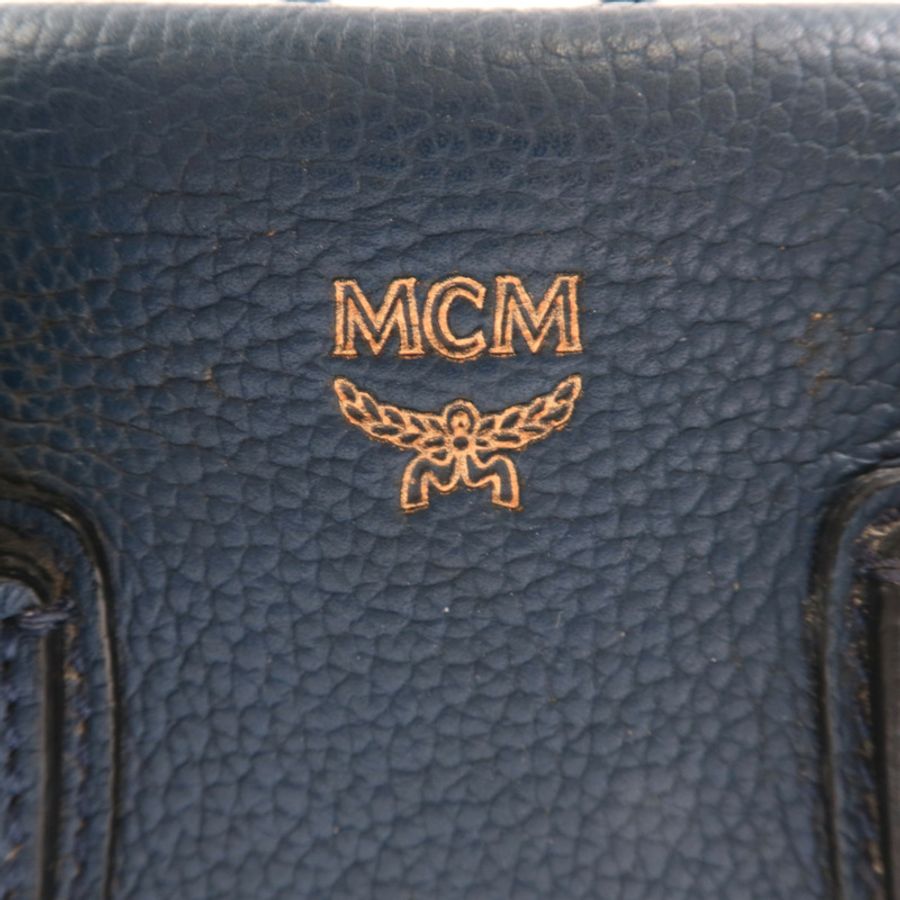 MCM 牛皮皮革2 Way Shoulder金扣手挽肩背兩用袋-10