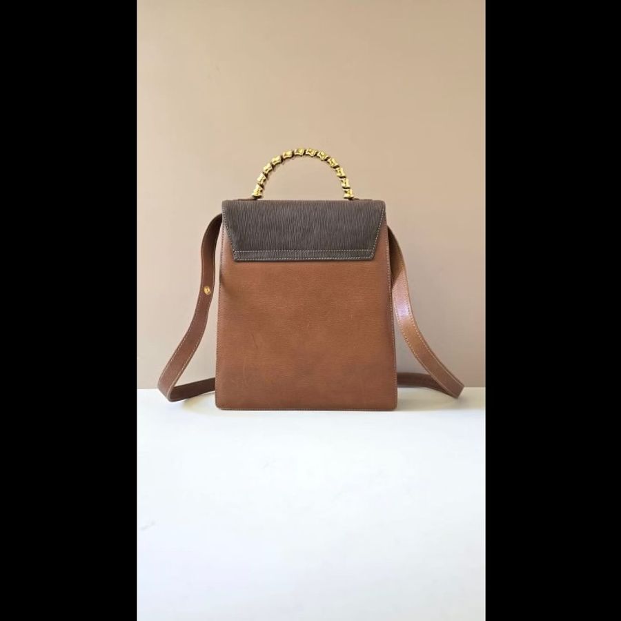 【LA LUNE】絕版古董包 Loewe中古蛇骨凱莉包 單肩包 皮革包 斜背復古二手-1