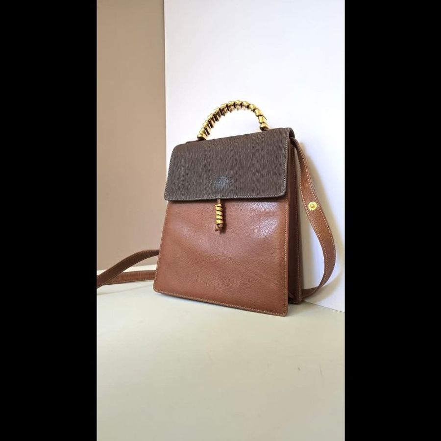 【LA LUNE】絕版古董包 Loewe中古蛇骨凱莉包 單肩包 皮革包 斜背復古二手-3