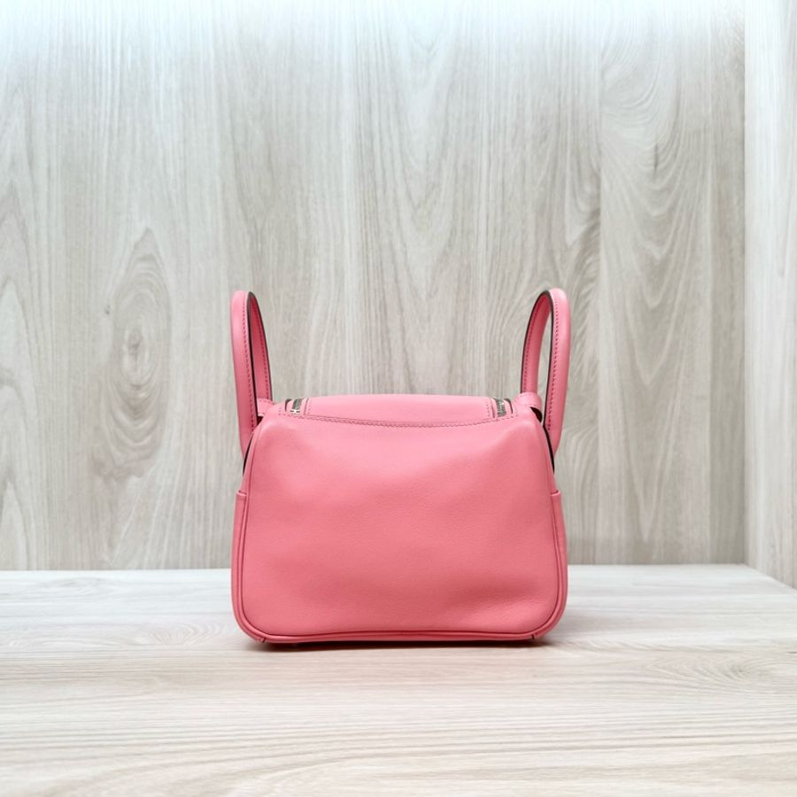 HERMES 8W唇膏粉銀釦Swift牛皮mini lindy-1