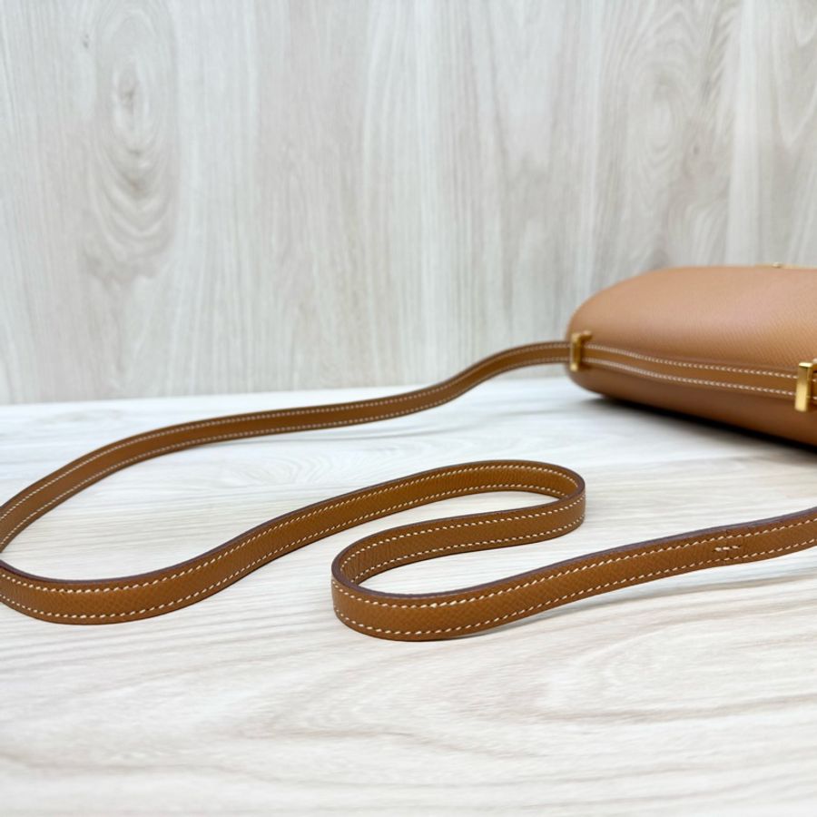 Hermes金棕Epsom皮Constance Mini 18CM-9