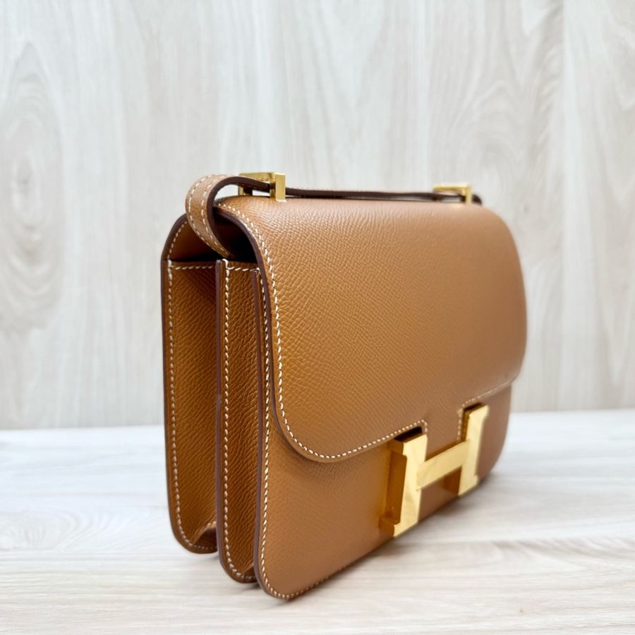 Hermes金棕Epsom皮Constance Mini 18CM-14