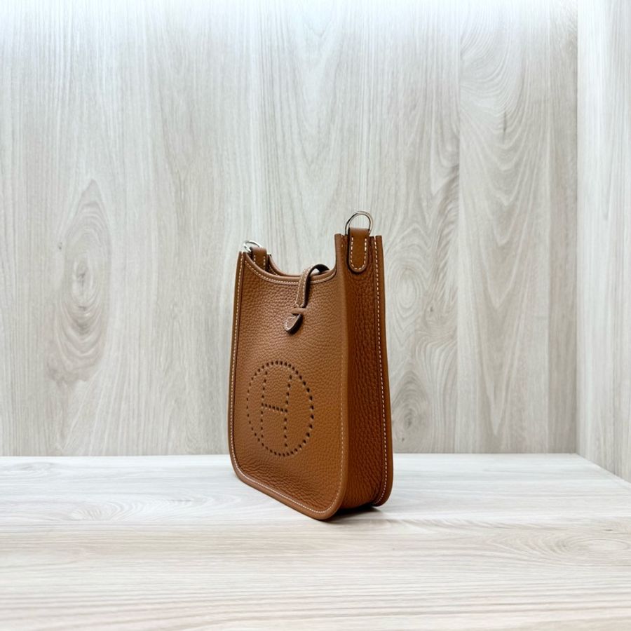 HERMES 37金棕銀扣T/C Mini Evelyne-2