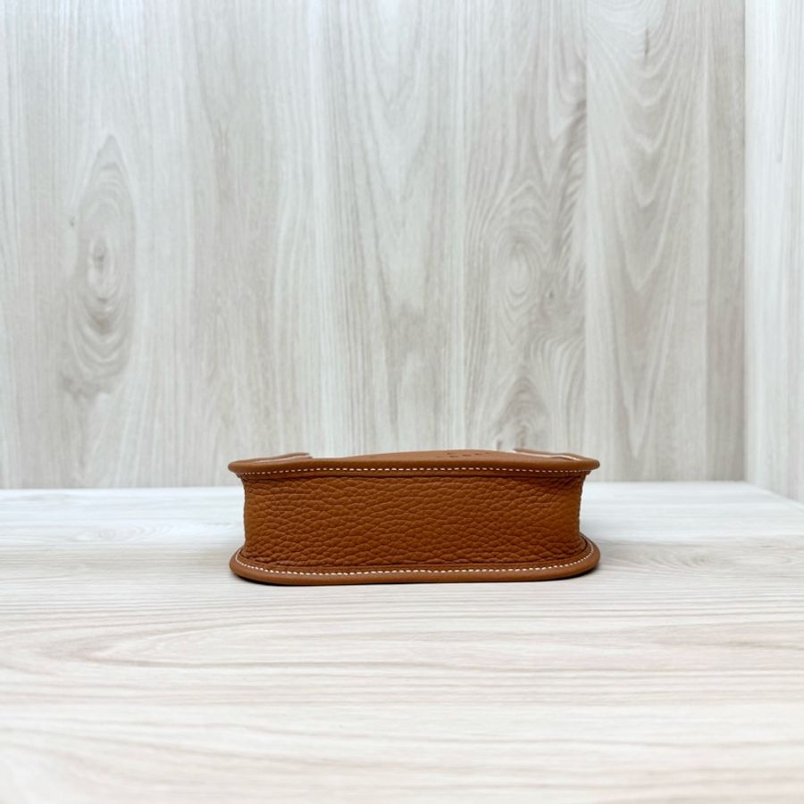 HERMES 37金棕銀扣T/C Mini Evelyne-5