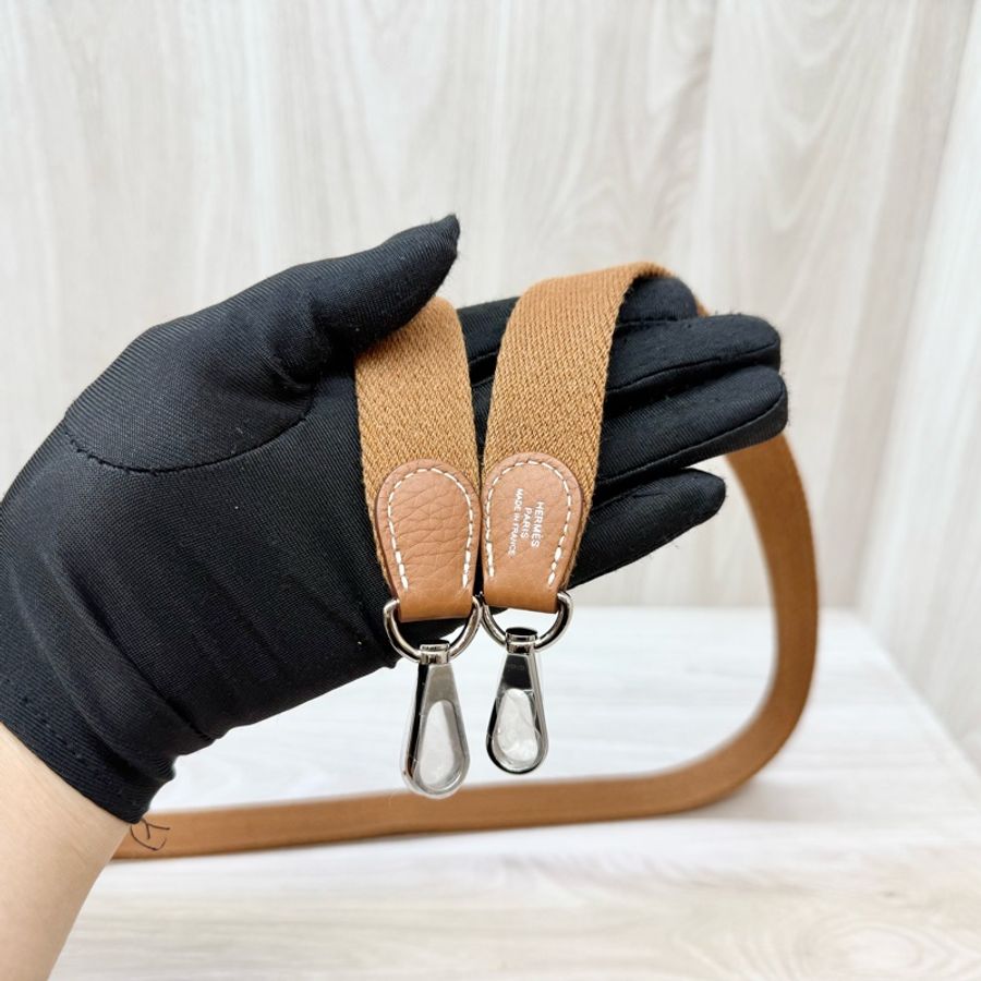 HERMES 37金棕銀扣T/C Mini Evelyne-15