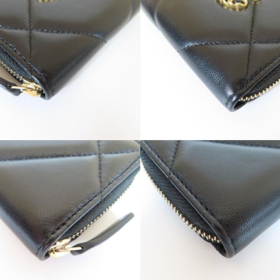 【巴黎站二手名牌專賣店】*現貨*CHANEL香奈兒真品*黑色19拉鍊吐司包零錢包卡包-4