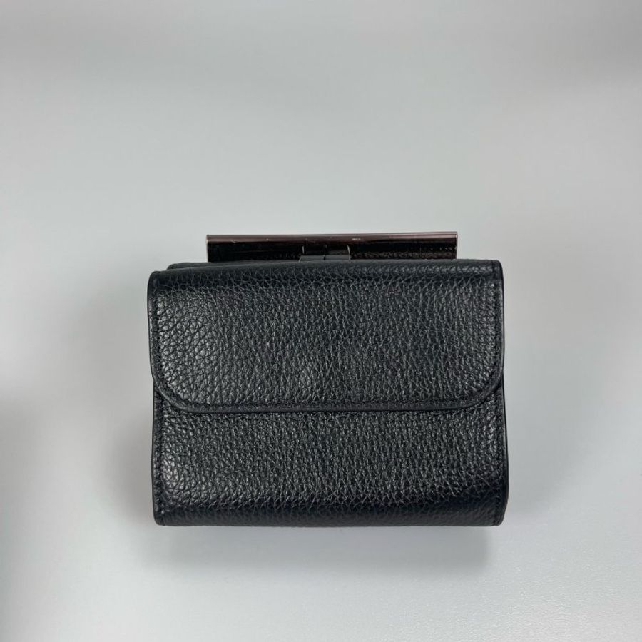 CHLOE 黑皮革釦式短夾-1