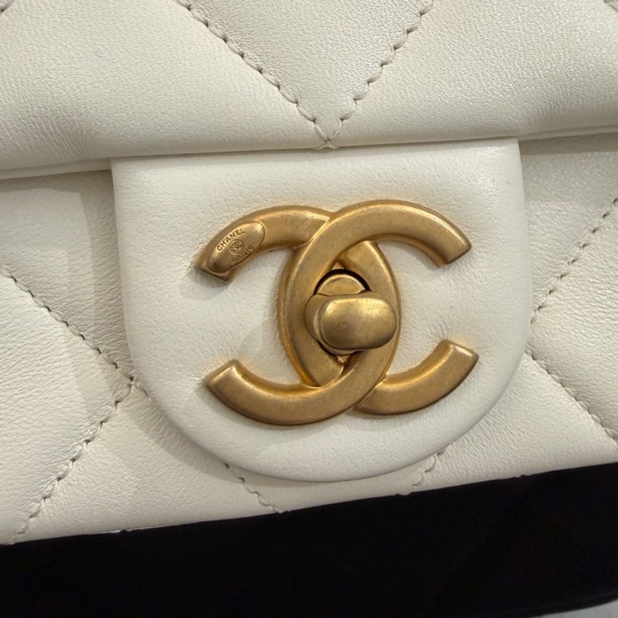 Chanel 白羊皮霧金珍珠湯圓肩斜背包AS4861-5