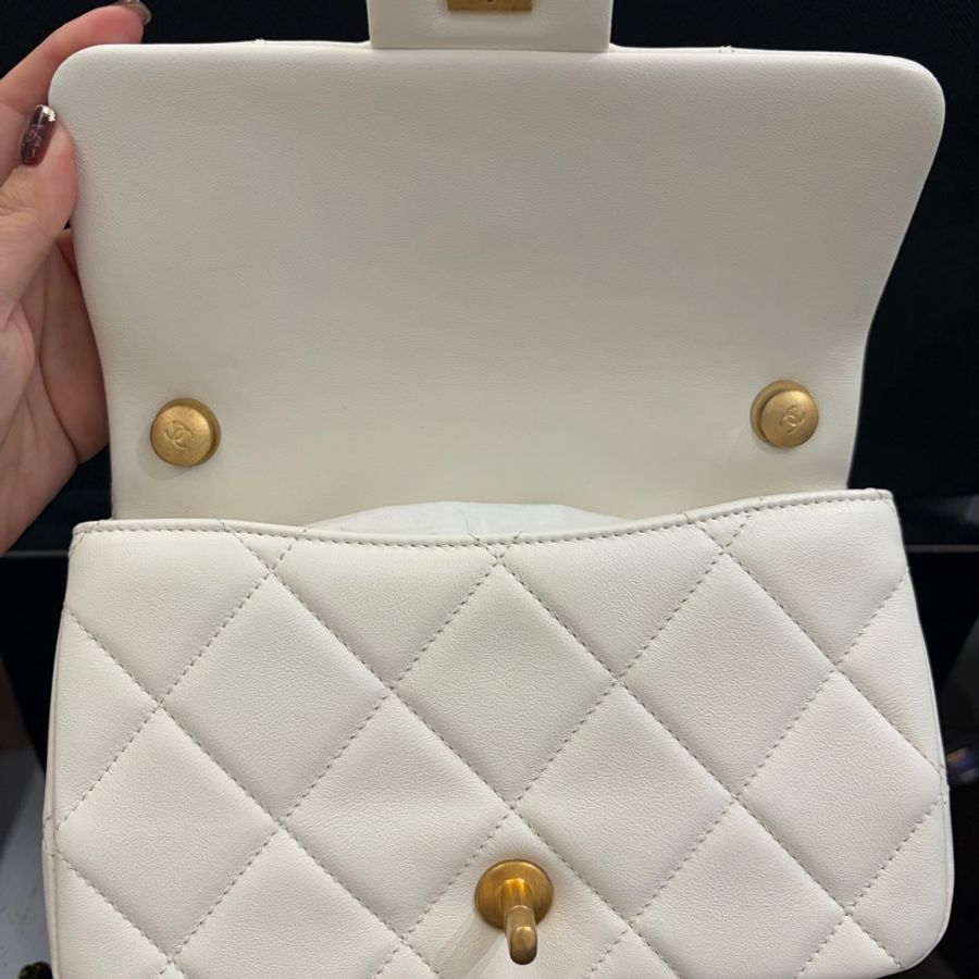 Chanel 白羊皮霧金珍珠湯圓肩斜背包AS4861-6