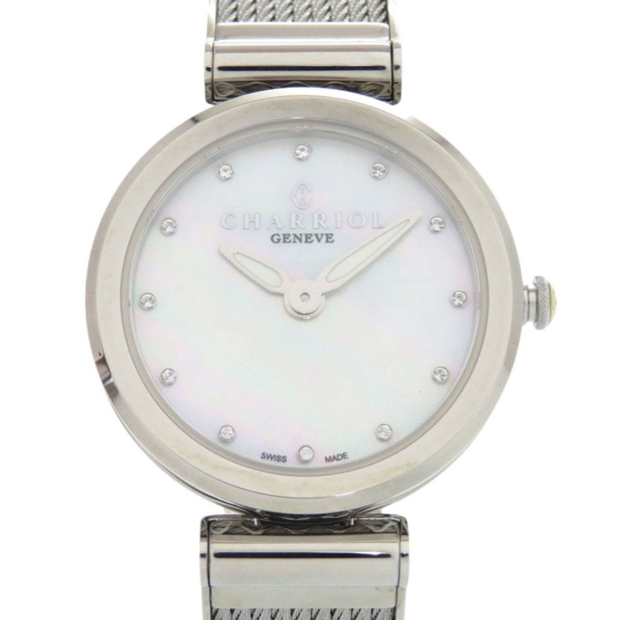 全新未使用 Charriol FOREVER WATCH FE32.101.000 不鏽鋼白色錶殼石英腕錶 1439 CHARRIOL-0