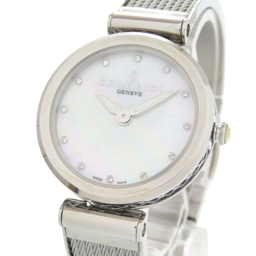 全新未使用 Charriol FOREVER WATCH FE32.101.000 不鏽鋼白色錶殼石英腕錶 1439 CHARRIOL-1