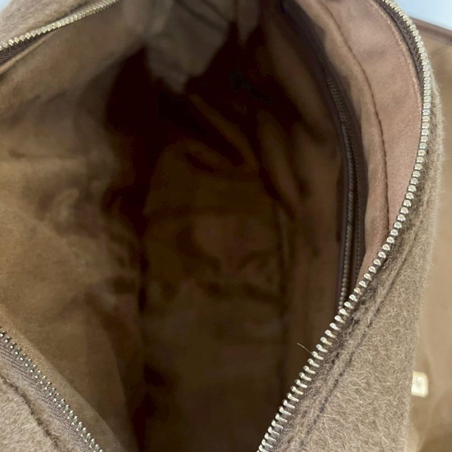 全新MAX MARA CAMMELLO駱駝棕色毛包 郵差包 側背包 斜背包-14