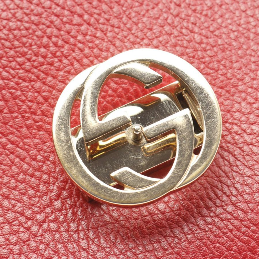 GUCCI 雙G互扣鏈條斜背包 510304 紅色皮革 二手 女士-5