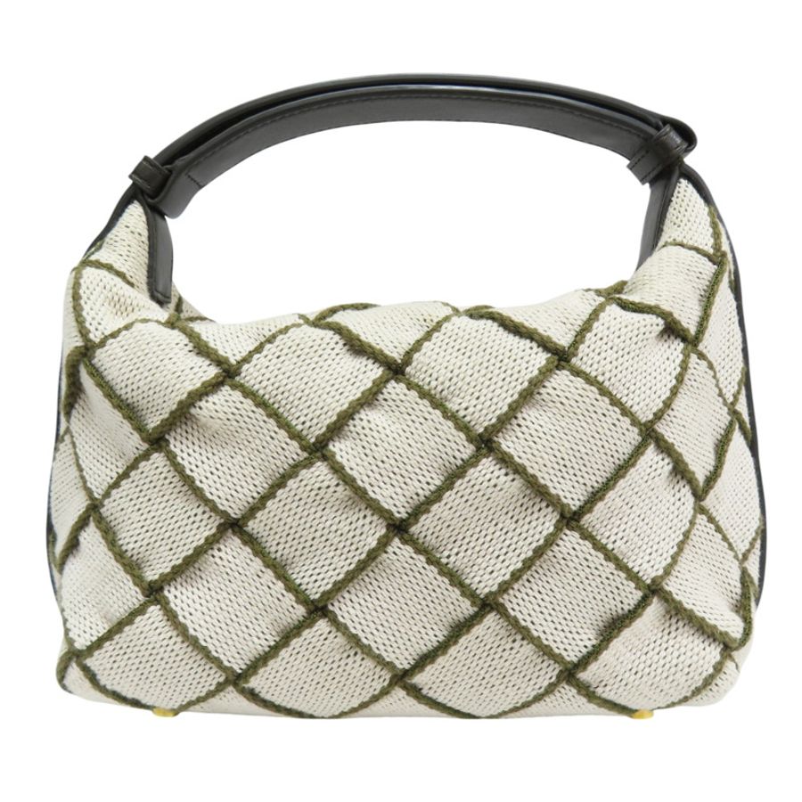 米色帆布綠線Wallace手提包【BOTTEGA VENETA BV 寶緹嘉】-1
