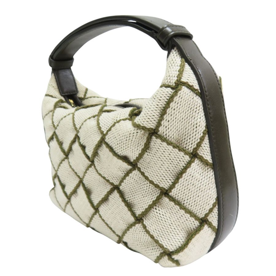 米色帆布綠線Wallace手提包【BOTTEGA VENETA BV 寶緹嘉】-2