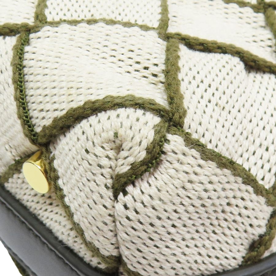 米色帆布綠線Wallace手提包【BOTTEGA VENETA BV 寶緹嘉】-12