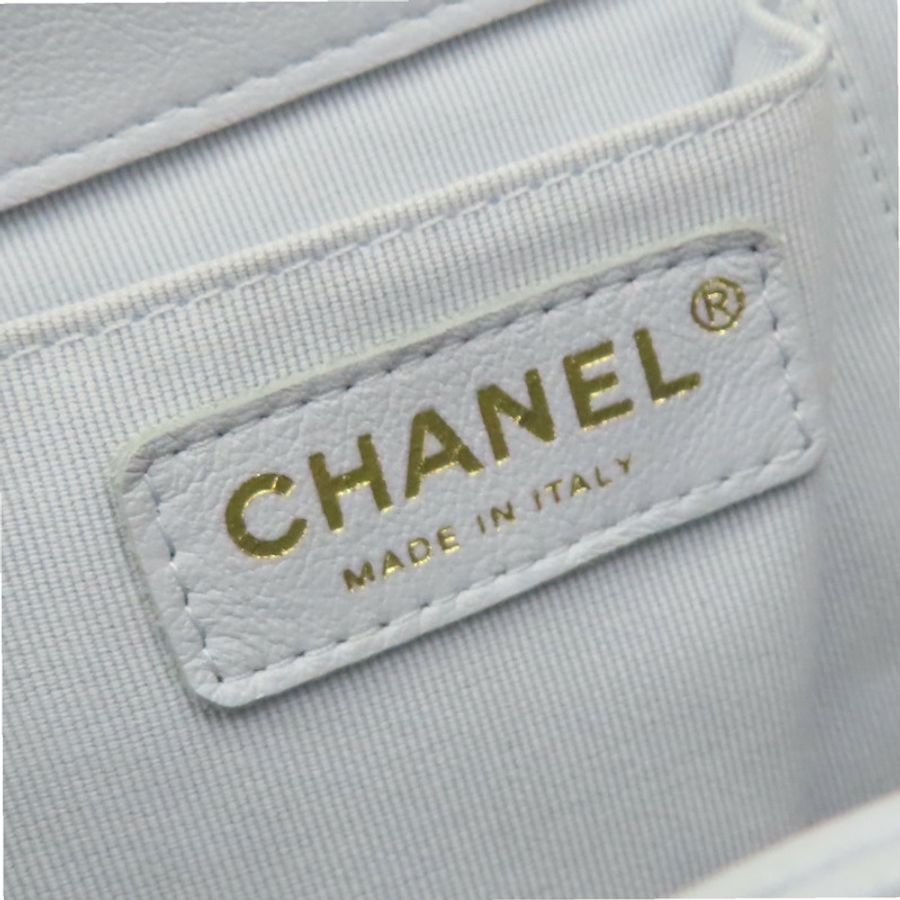 淡藍色 菱格紋牛皮 Duma 後背包【CHANEL 香奈兒】 AS3618-7