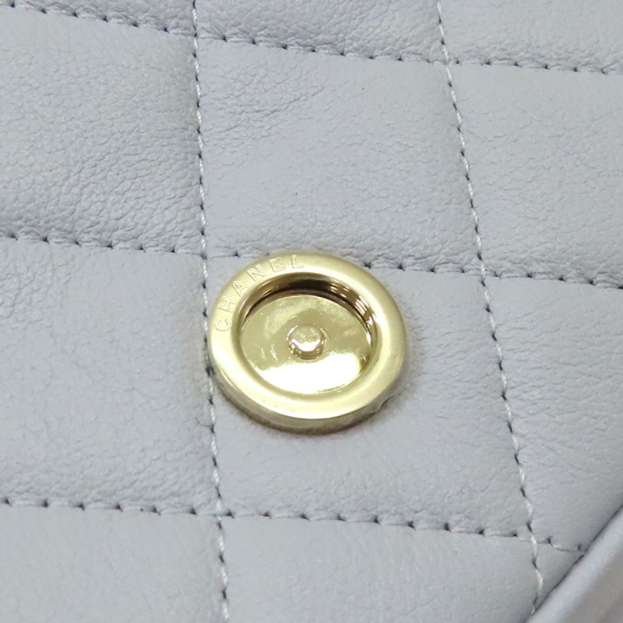 淡藍色 菱格紋牛皮 Duma 後背包【CHANEL 香奈兒】 AS3618-11