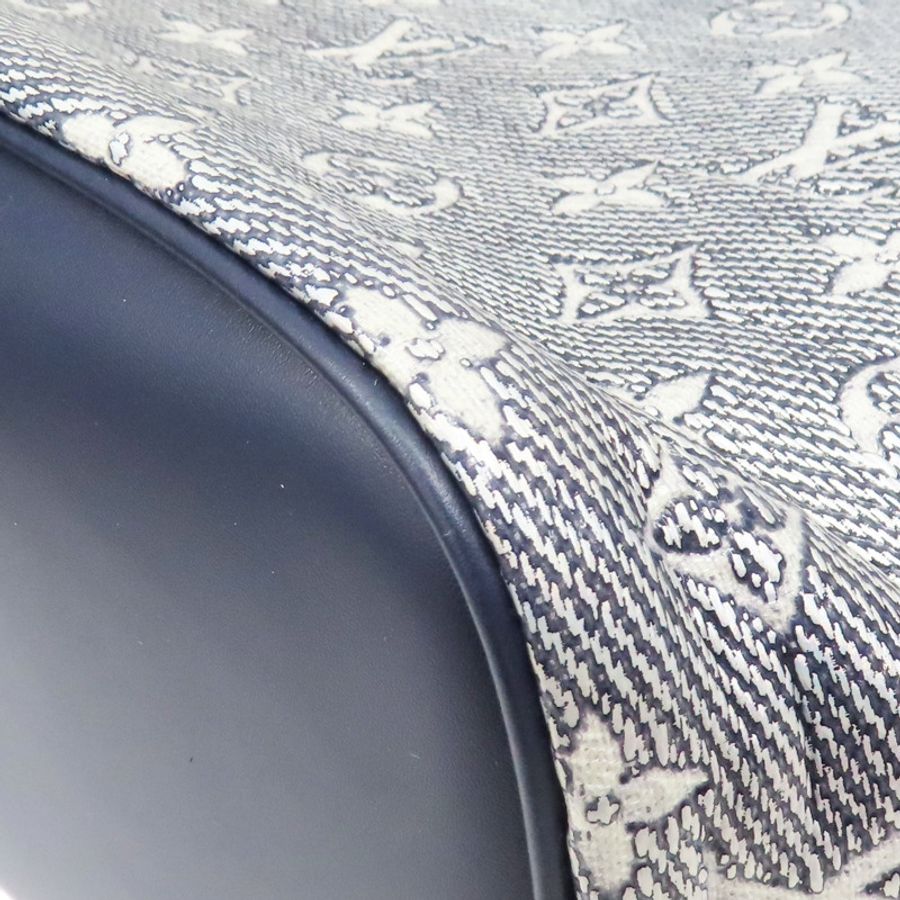 藍原銀色花PVC帆布Neverfull MM托特包【LOUIS VUITTON LV 路易威登】M22921-9