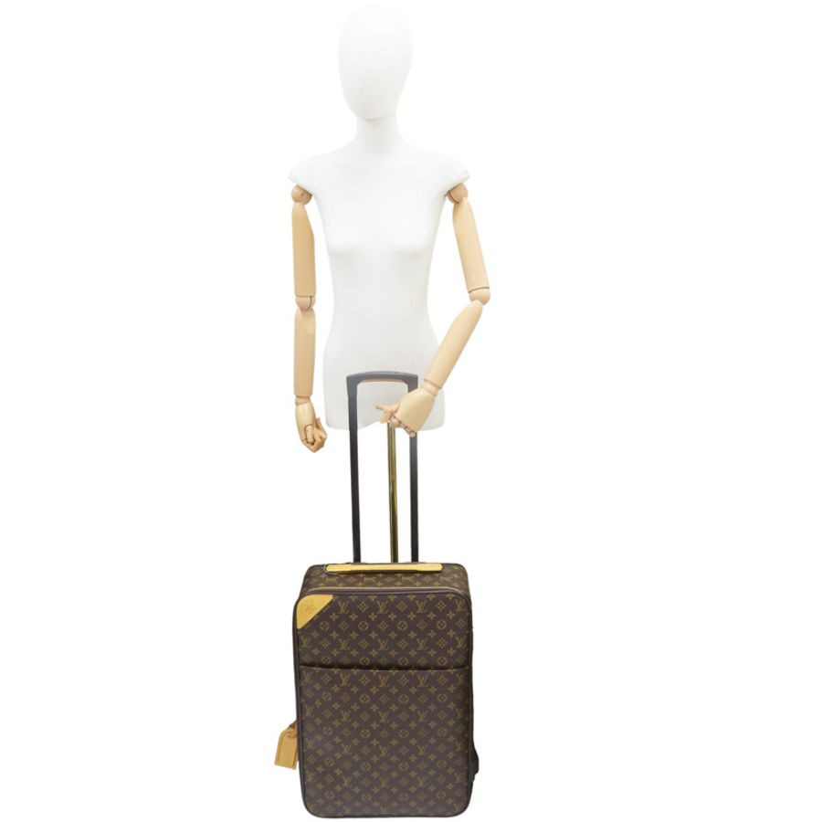 原棕色花帆布Pegase 55行李箱(掛牌有印字)【LOUIS VUITTON LV 路易威登】M23294-7