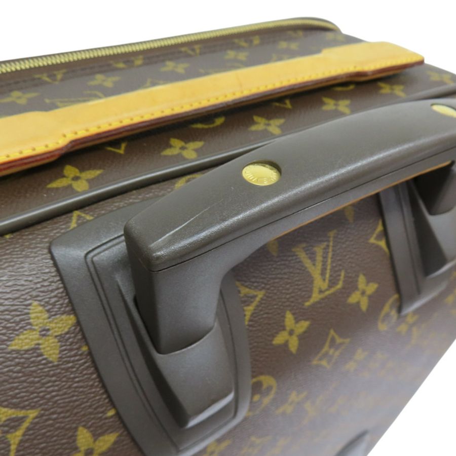 原棕色花帆布Pegase 55行李箱(掛牌有印字)【LOUIS VUITTON LV 路易威登】M23294-13