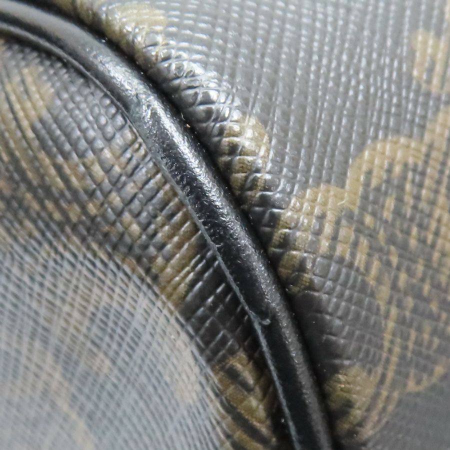 黑/棕色 帆布 LARGE BOSTON TRIOMPHE 兩用包 118552CHI【CELINE 賽琳】 118552CHI-14