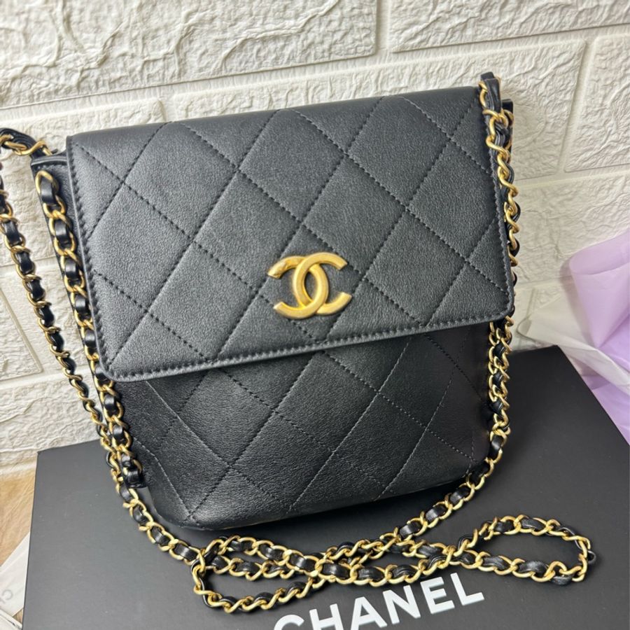 CHANEL 牛黑金 HOBO-25