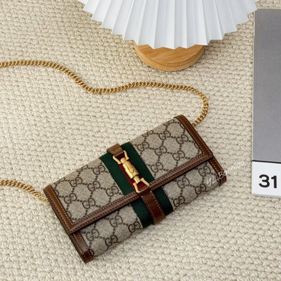 GUCCI Jackie 1961系列緹花鍊條包652681-0