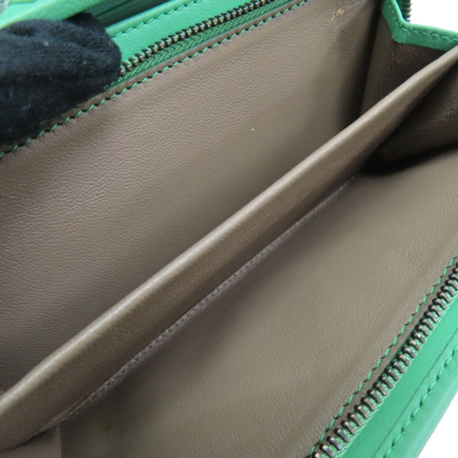 綠色蛇皮/牛皮銀扣兩折皮夾【BOTTEGA VENETA 寶緹嘉】-6