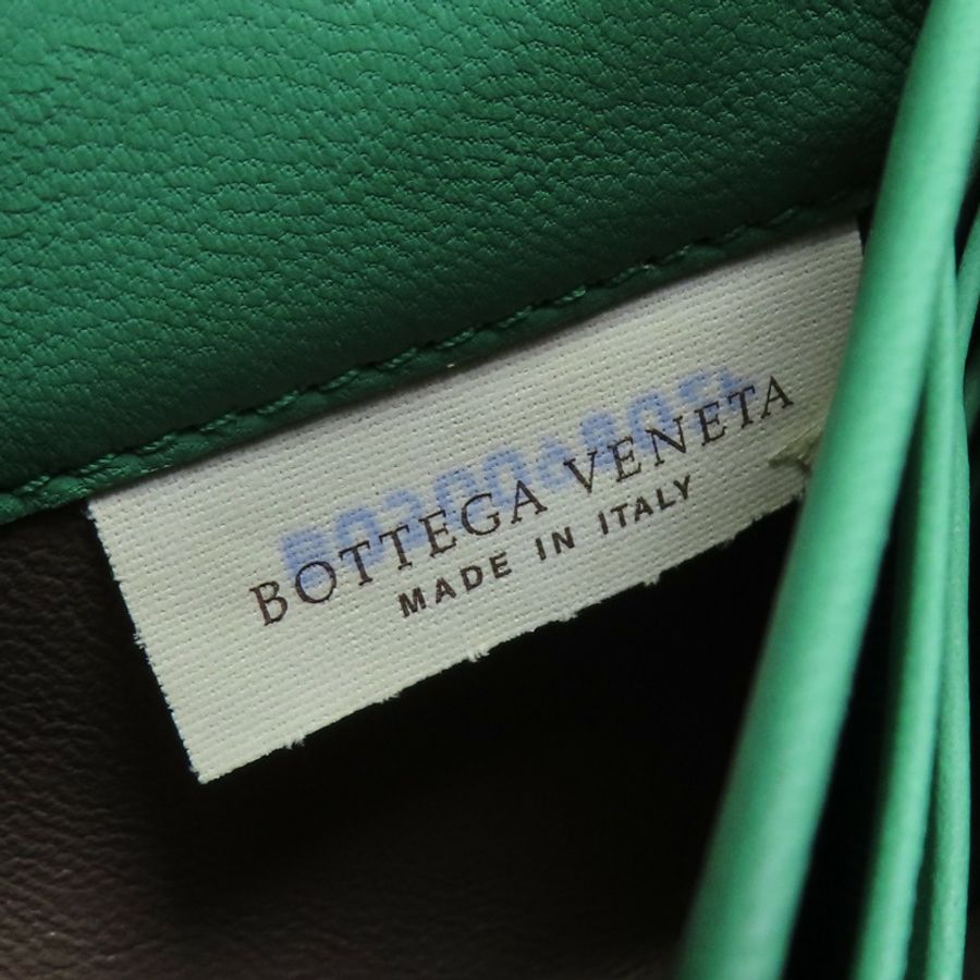綠色蛇皮/牛皮銀扣兩折皮夾【BOTTEGA VENETA 寶緹嘉】-10