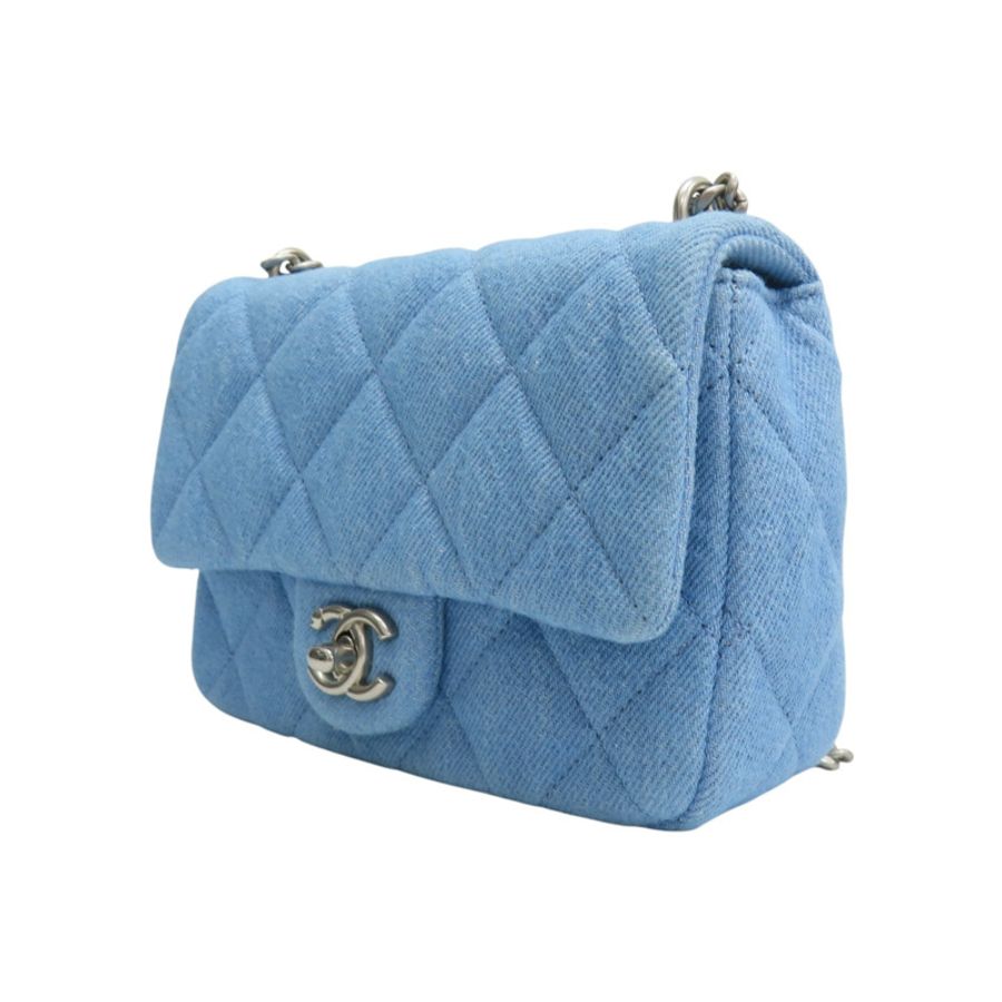 藍色 丹寧布 Coco 17 鍊帶 肩背包【CHANEL 香奈兒】 AS3829-2