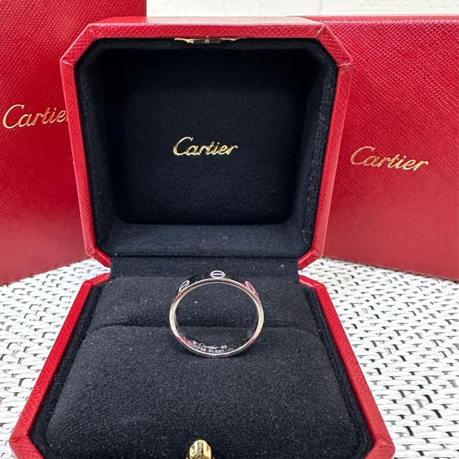 Cartier 卡地亞經典LOVE系列950鉑金戒指-4