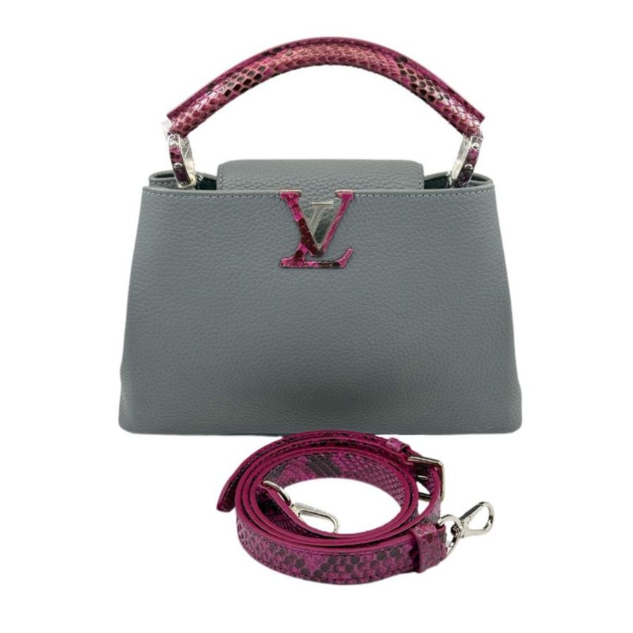 [ 2535 ] 路易威登 LOUIS VUITTON Capucines 大號 大象灰色 荔枝皮-0