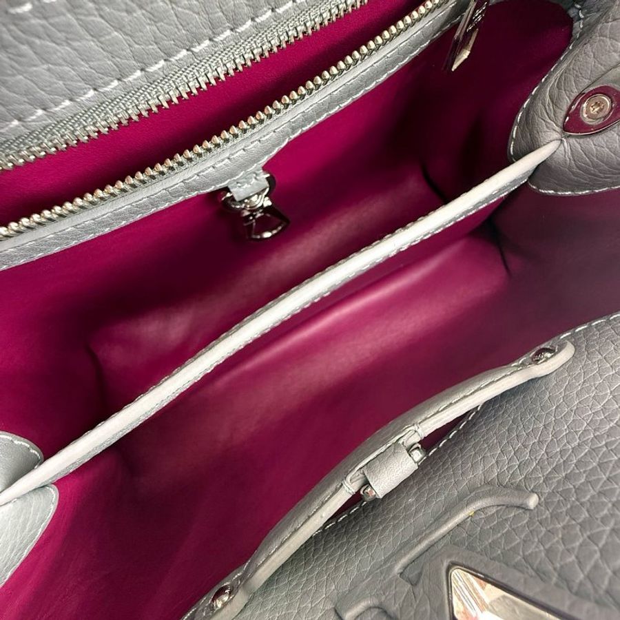 [ 2535 ] 路易威登 LOUIS VUITTON Capucines 大號 大象灰色 荔枝皮-9