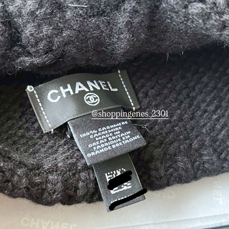 香奈兒 CHANEL 全新品 全黑編織毛帽-2